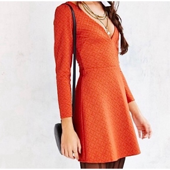 COPY - RELISTED Cooperative Ramona Textured Orange Dress | Urban Outfitters - Picture 2 of 8